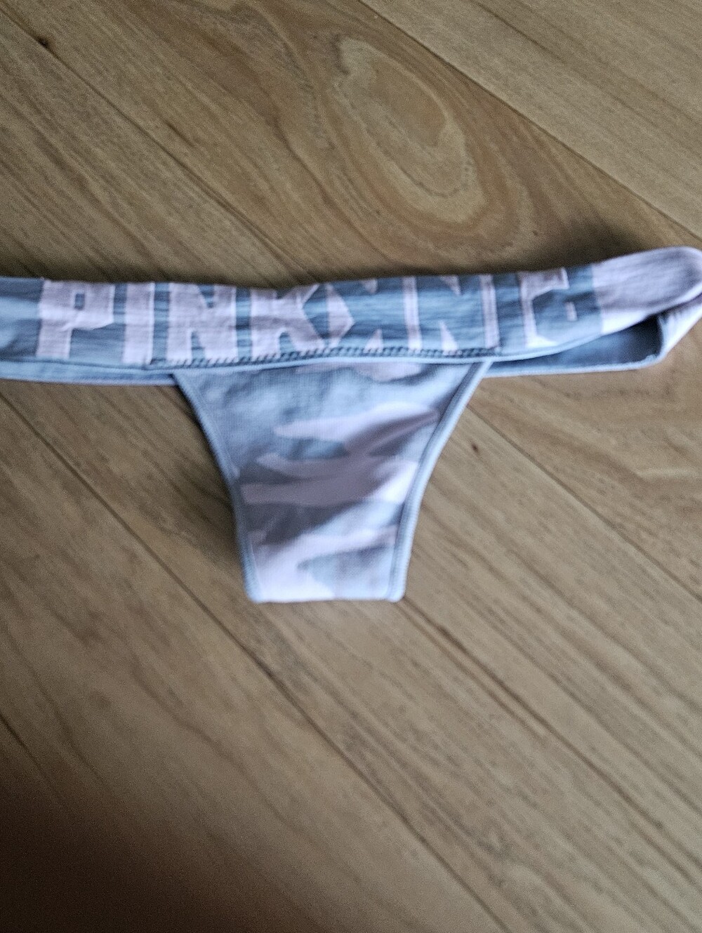 PINK Victoria's Secret Light Blue & Soft Pink Camo Thong